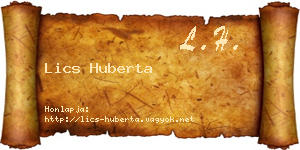 Lics Huberta névjegykártya